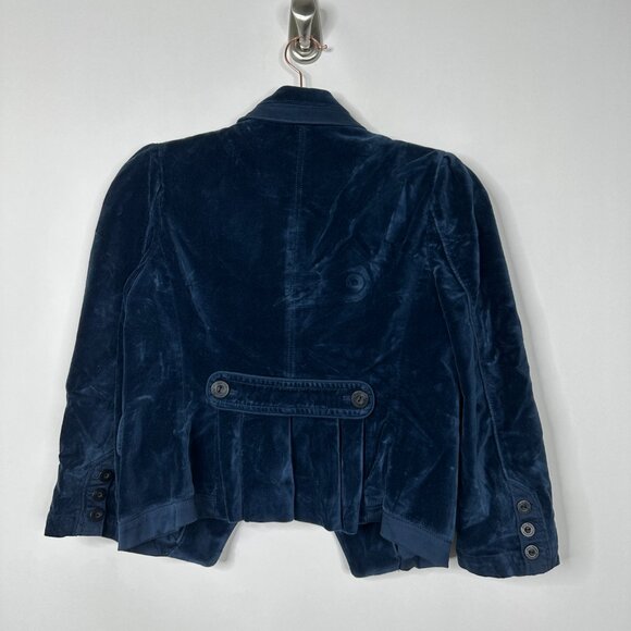 2/$30 Juicy Couture Notched Lapel Velour Blazer Button-Down Navy #A0486 TRB3 - Picture 4 of 8